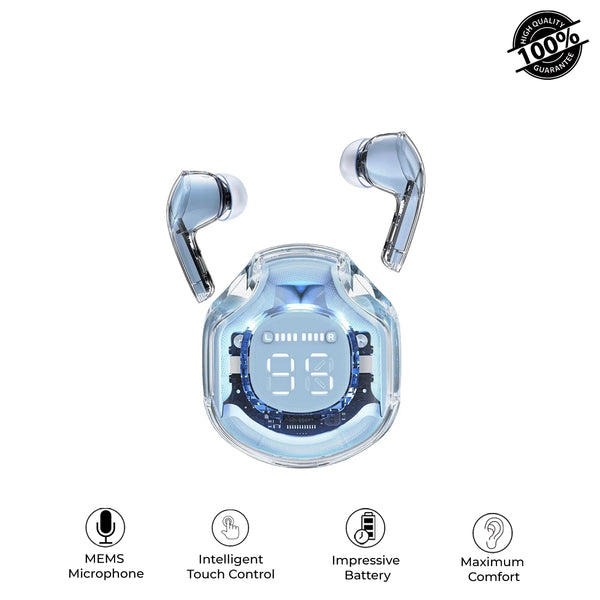 T8 Crystal Wireless Earphones - Transparent (Air 39)